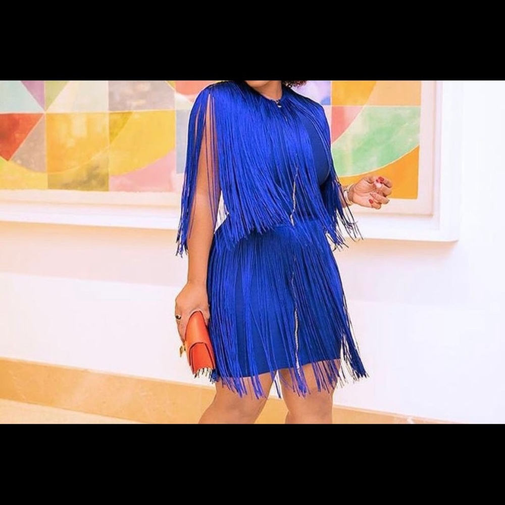 Royal Blue Fringe Dress